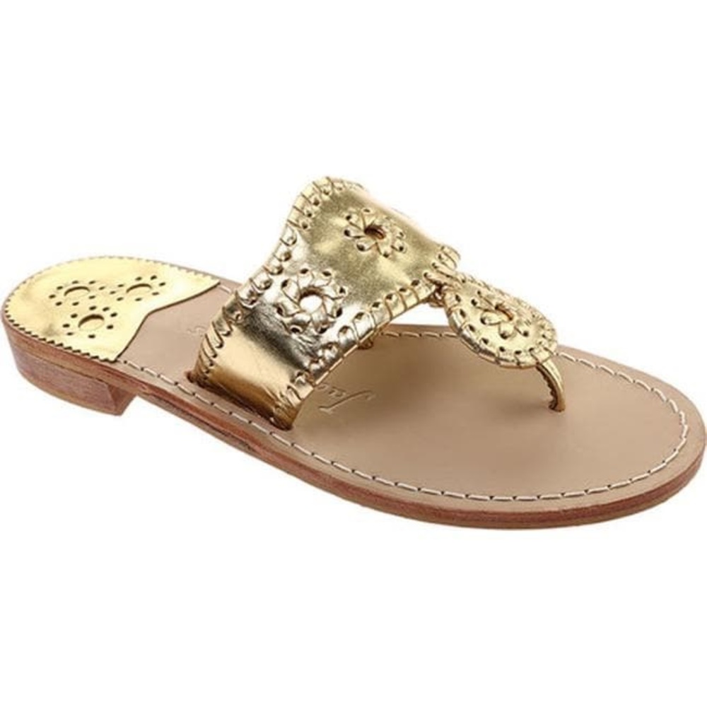 Jack Rogers Gold Flat Sandals